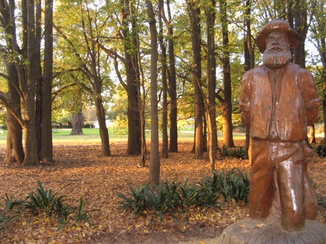 Sale Botanic gardens Swagman sculpture in the elm forest (1)